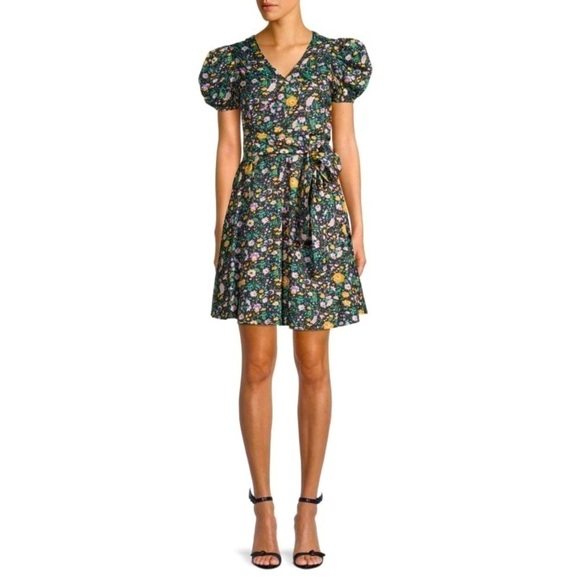 AVANTLOOK Floral Puff-Sleeve Dress - Picture 1 of 10